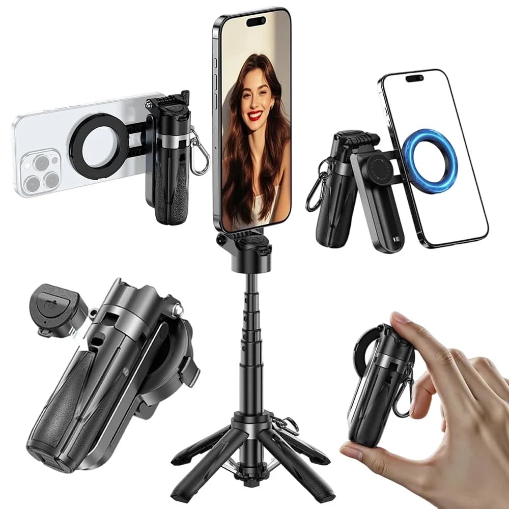 Basic Phone Holders Portable Selfie Stick with Phone Clip 180°/360° Adjustable
