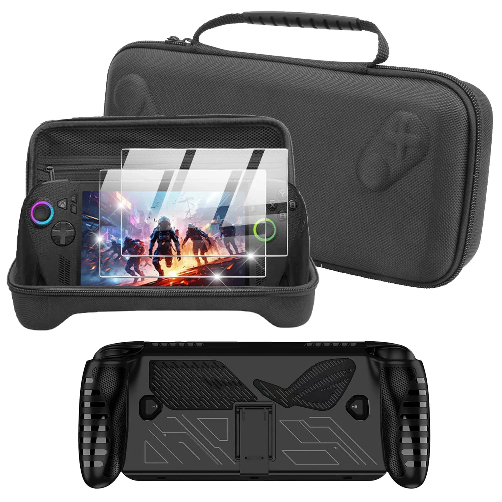 3 in 1 Accessories Kit for ROG Xbox Ally / Ally X Protective Case with Screen Protector and Carrying Bag Travel Storage