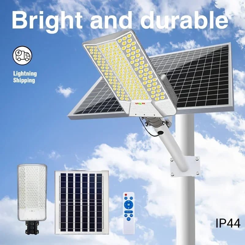 232LED Solar Street Lights Outdoor 6500W 20000mAh, Automatically Dusk to Dawn Lamp with Motion Sensor, Waterproof Security Solar Wall Light with Remote Control for Garden, Patio, Yard, Pathway