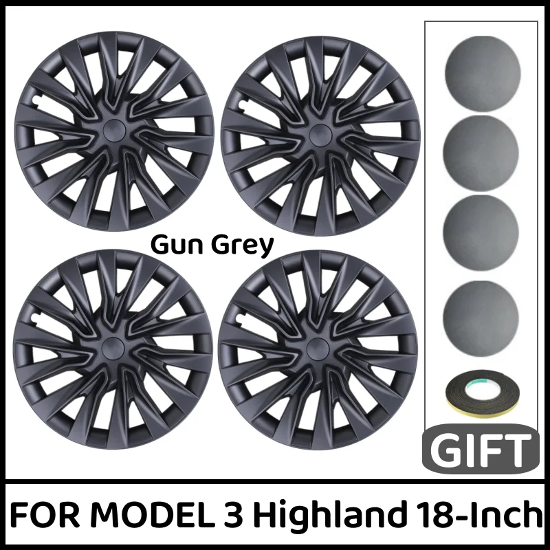 4PCS 18-Inch For Tesla Model 3 Wheel Cover Highland Performance Hub Caps Replacement Wheel Full Rim Cover Accessories 2024-2026