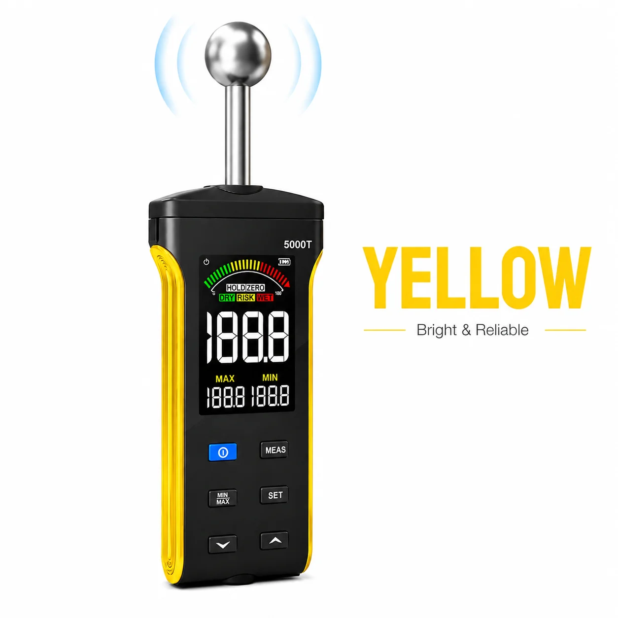 BTMETER Wood Moisture Meter - Pinless Moisture Detector Non-Destructive Moisture Tester for Wood Firewood Wall Drywall Flooring