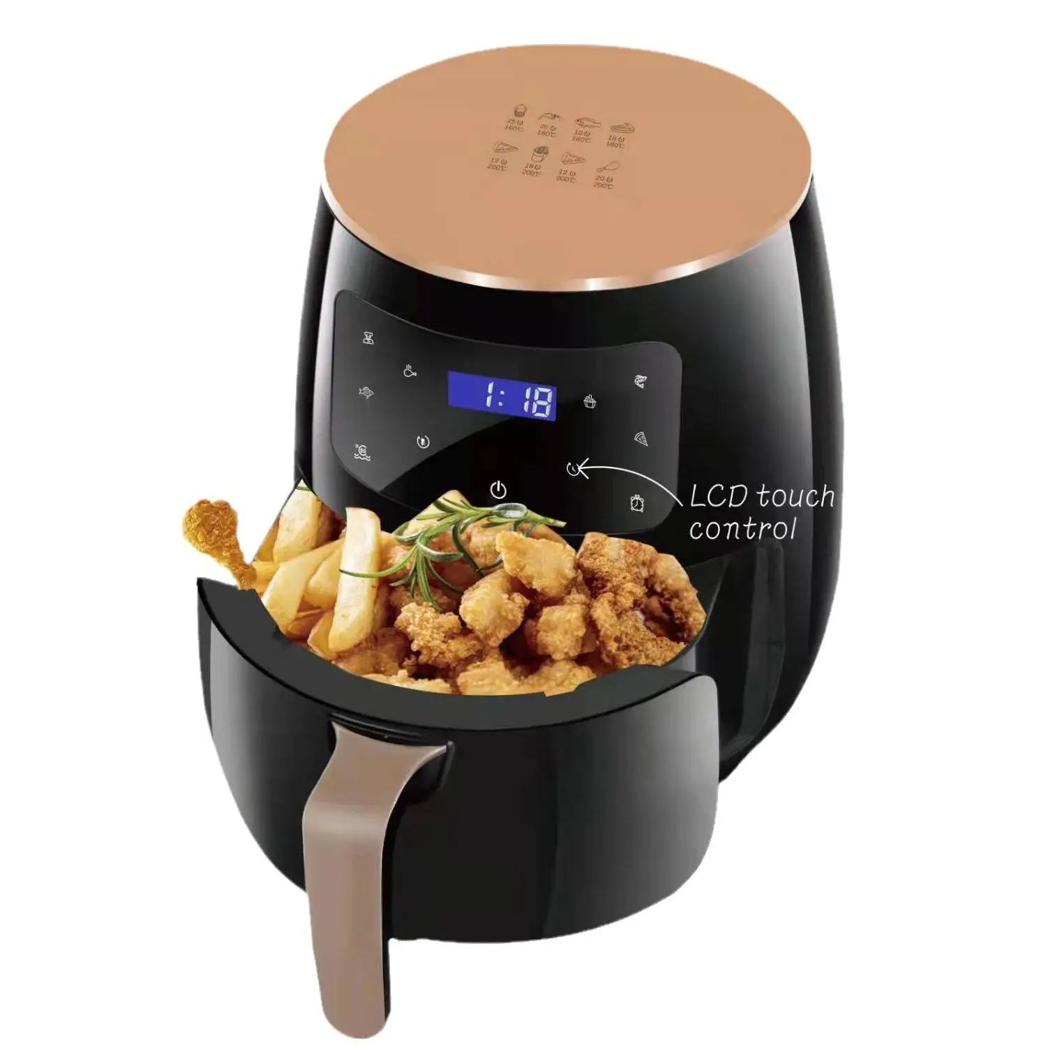 Home Air Fryer, Large Capacity Multi-Function Automatic Electric Fryer, French Fry Maker, Touch-Control Stainless Steel Visible Air Fryer. Large Capacity Baking Oven, Electric Fryer, Kitchen Gadget, French Fry Maker, Low-Fat Cooking, Oil-Free Frying