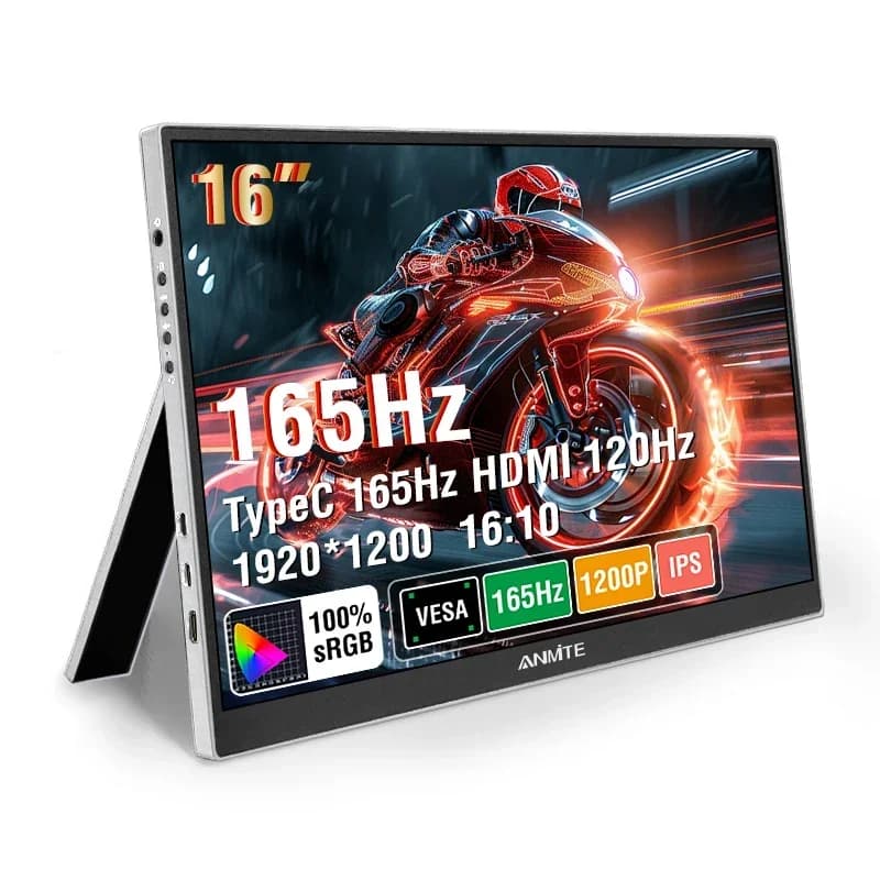 16" 144Hz Portable Monitor 1920*1200 Resolution, 100% sRGB, 300Cd/m² brightness, suitable for laptops, mobile phones