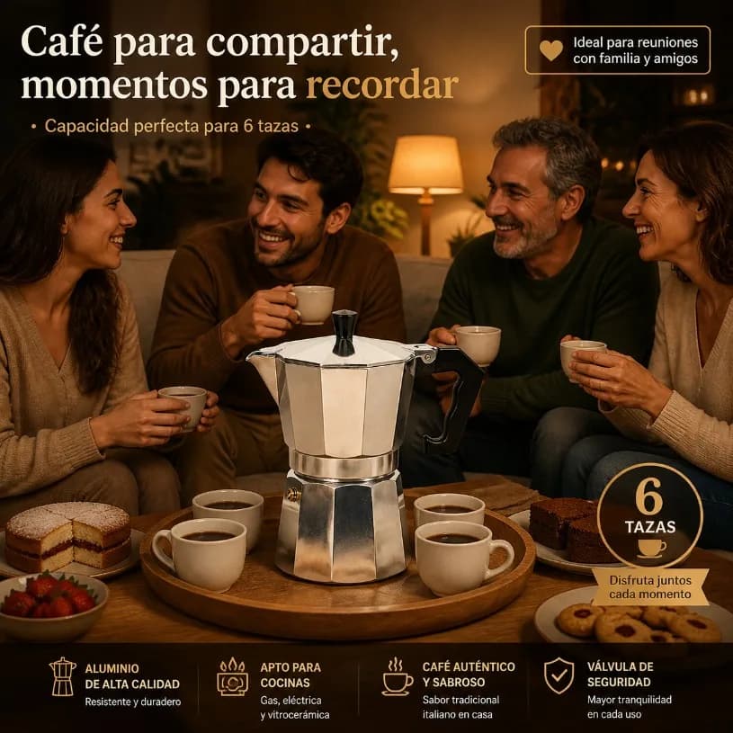 6-Cup Aluminum Italian Moka Coffee Maker, Classic 18cm Espresso Coffee Maker for Gas and Electric Stoves, Heat-Resistant Ergonomic Handle and Safety Valve