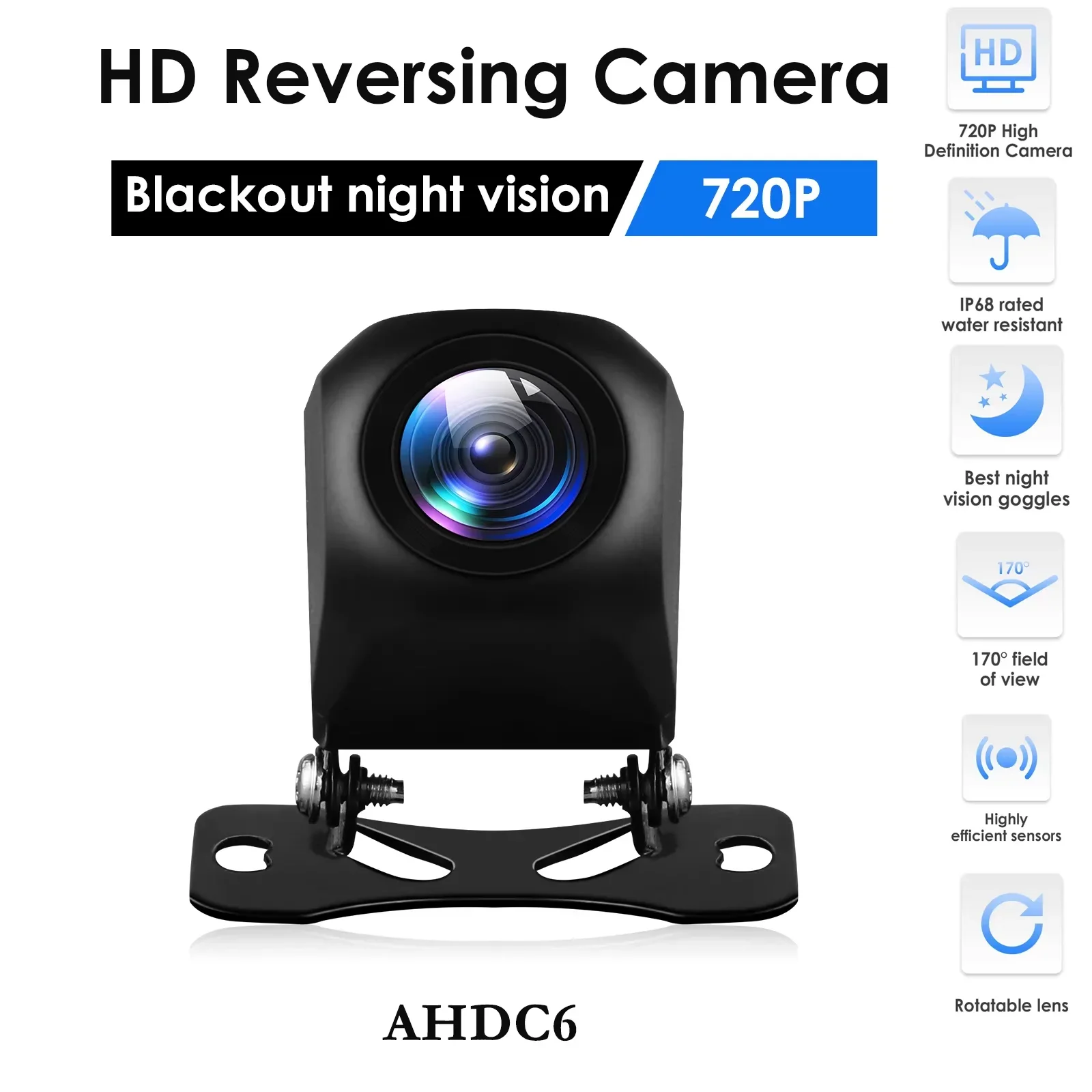 AHD Camera Packing Assistance Night Vision Auto Parking Reverse Camera Adjustable Bracket Universal for Car Multimedia Player PC