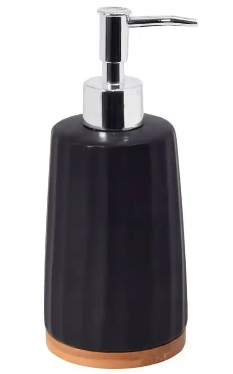 Liquid soap dispenser black ceramic 19x8 cm