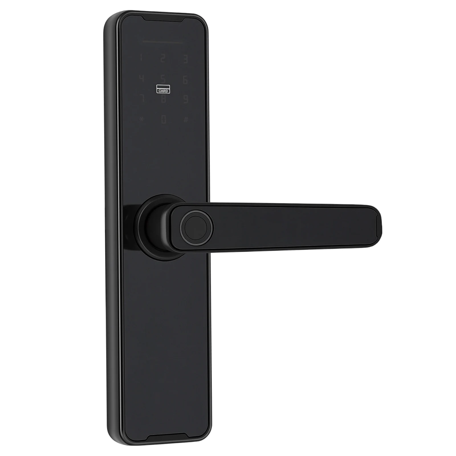 Smart Fingerprint Door Lock with Handle Tuya WiFi Security Lock 5 in 1 Unlock Entry Lock Store 50 Fingerprints 100 Passwords for Wooden Steel Doors