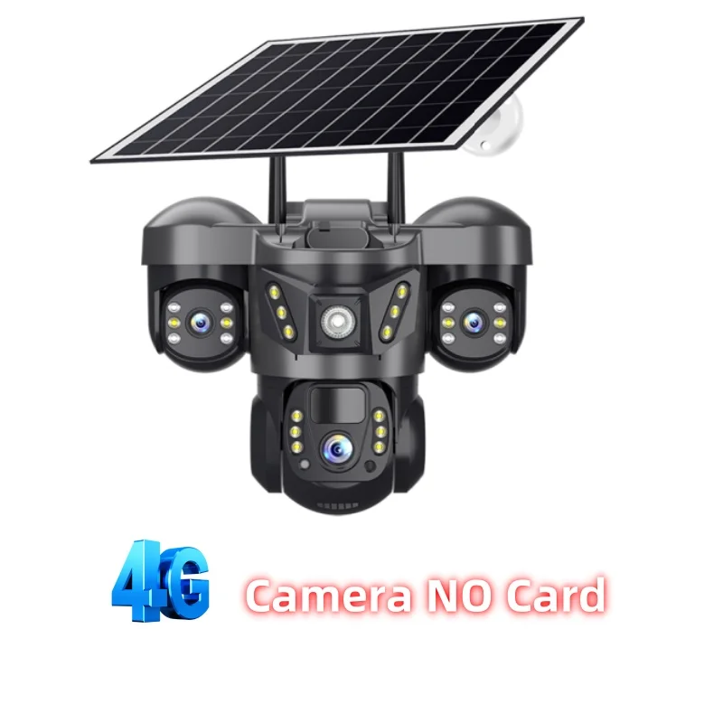 V380 Pro Outdoor PTZ 15MP 4G Solar Camera Home Security Triple Lens Camera Solar Panel CCTV Video Surveillance