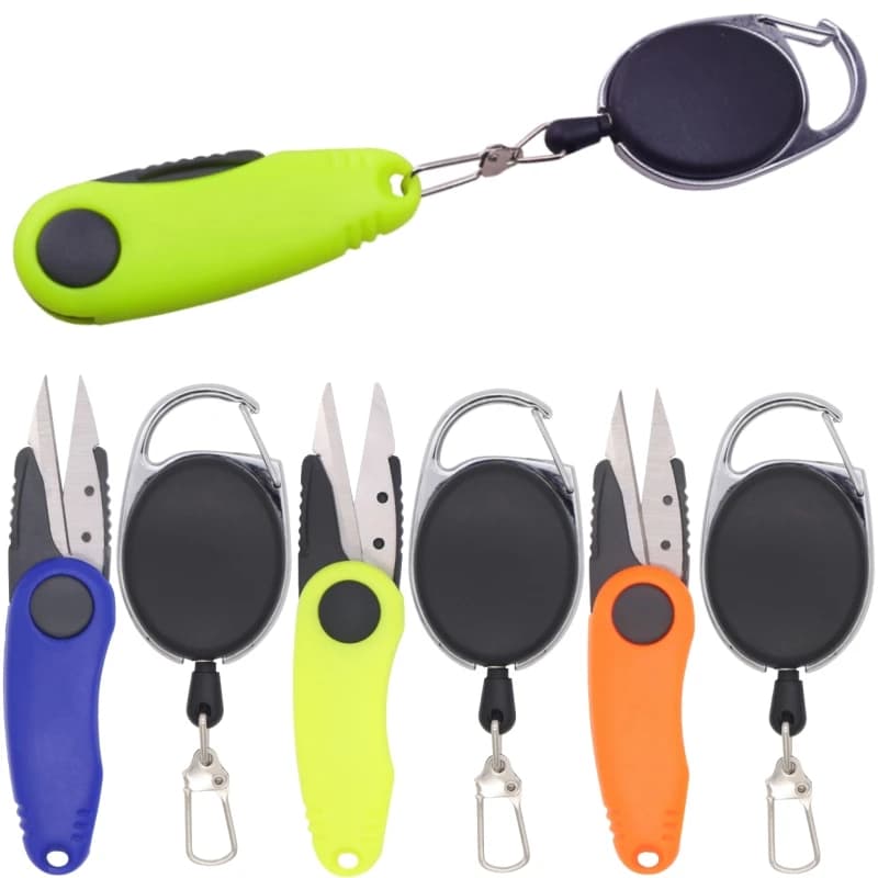 Stainless Steel Fish Scissors Folding Fishing Line Cut Clipper with Key Chain Fast Shrimp Shaped Fishing Quick Knot Tool Kit