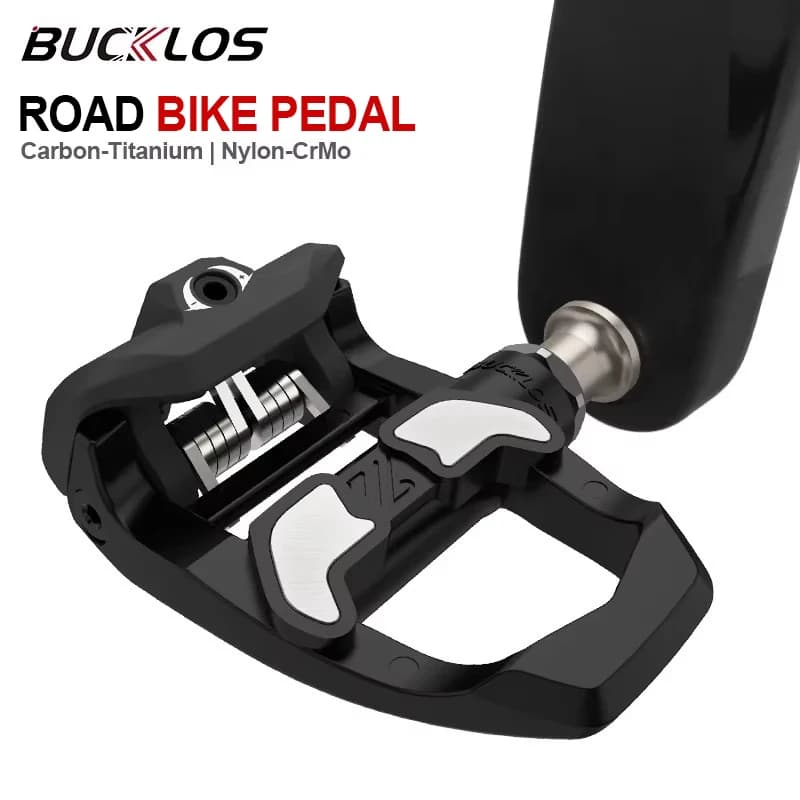 BUCKLOS Bike Pedals Road Bicycle Clipless Pedals Carbon Nylon Ultralight Self-locking Platform Pedals for Gravel Cycling Parts