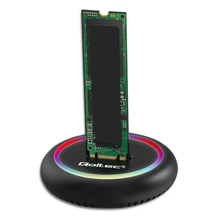 Qoltec M.2 SSD Docking Station | NVMe | SATA | USB-C | 2TB