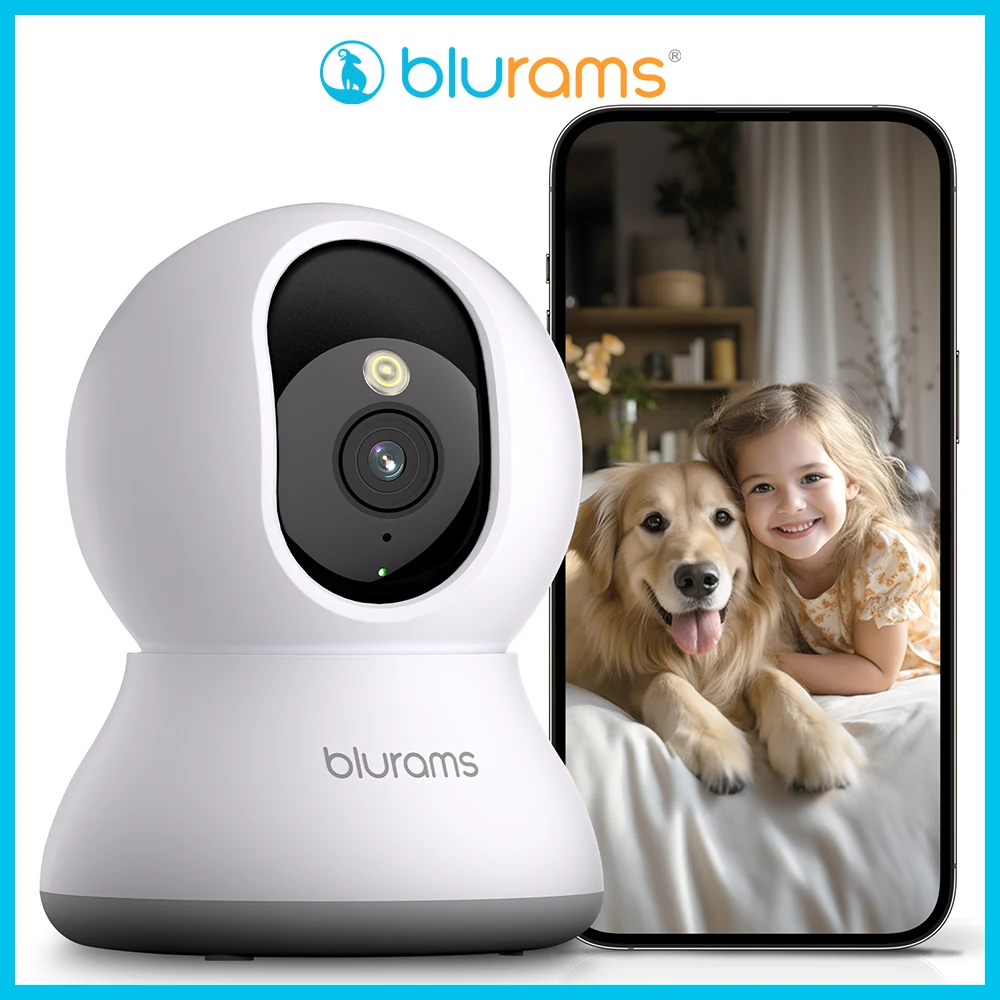 2.4＆5G WiFi Indoor Camera, 2K, 360° PTZ Pet Dog IP CCTV Camera with Phone App, 2-Way Talk, Night Vision, for Home Securi