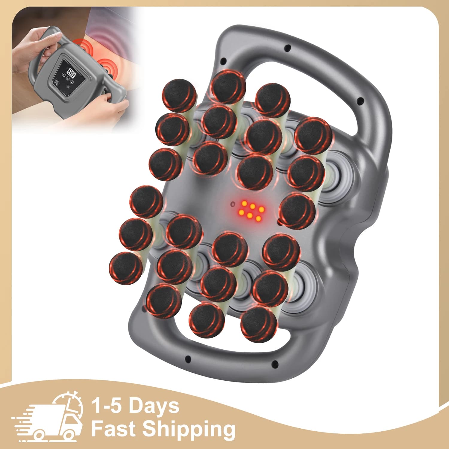 Deep Tissue Muscle Relaxation Massage Gun Fascia Gun 16/24 Heads Fascia Gun Percussion Cordless Electric for Men Women