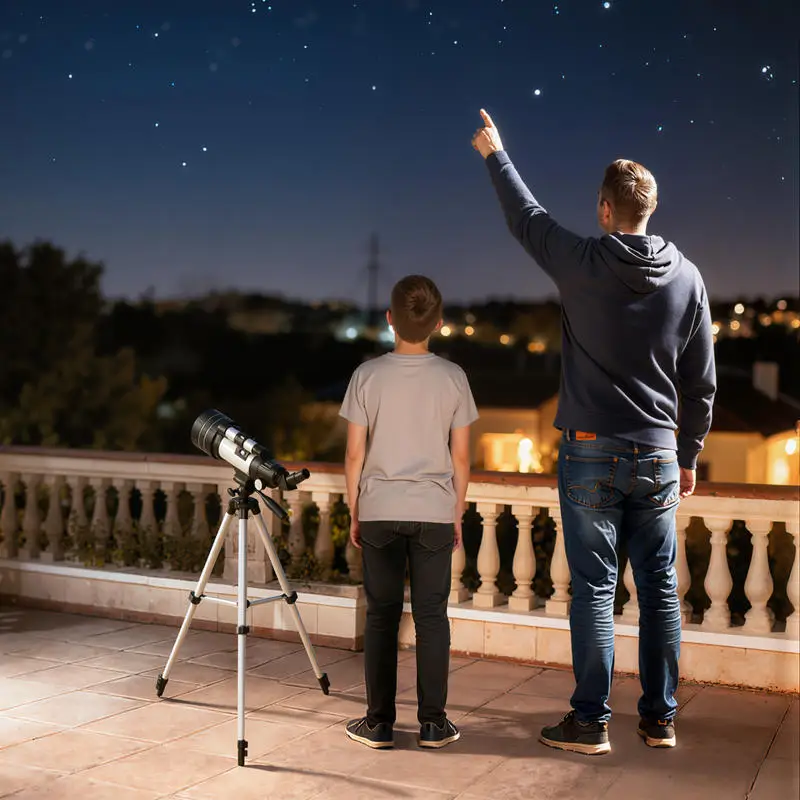 70mm Astronomical Telescope, 100X/50X/30X Refractor Telescope with 3 Eyepieces, 300mm Az Mount, 76X76X133Cm, White