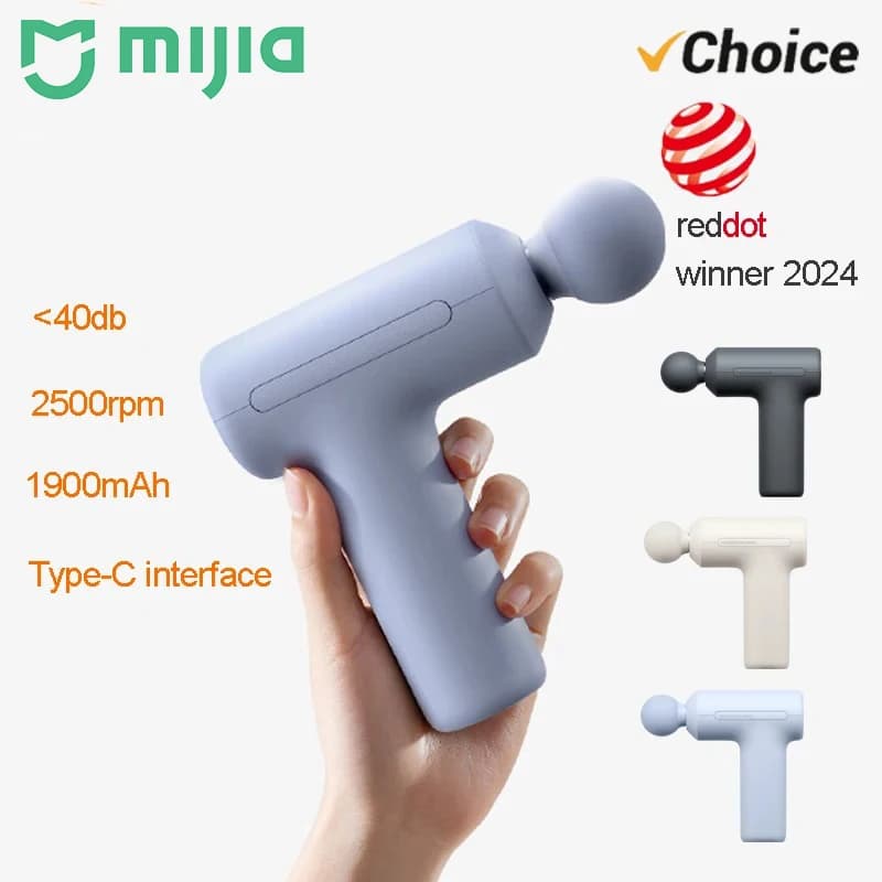 Original MIJIA Mini Fascia Gun 3 Portable Muscle Massage Gun 12kg Thrust Brushless Silent Motor 3 Massager Heads Relax Body -CN