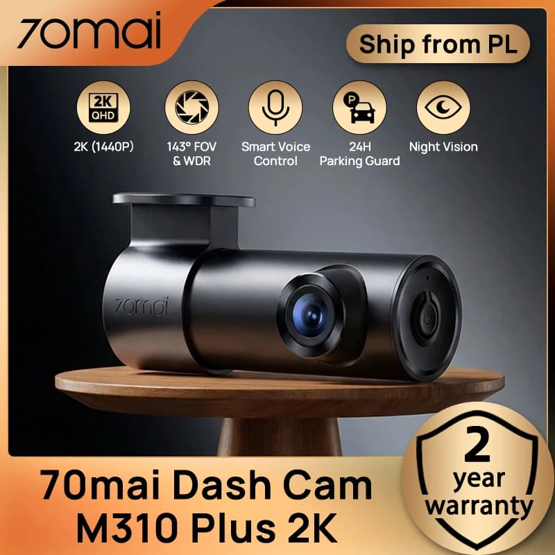 70mai M310 Plus 2K Dash Cam 1440P 143° FOV Night Vision Smart Voice Control 24H Parking Guard Car DVR Camera Mini Easy Install