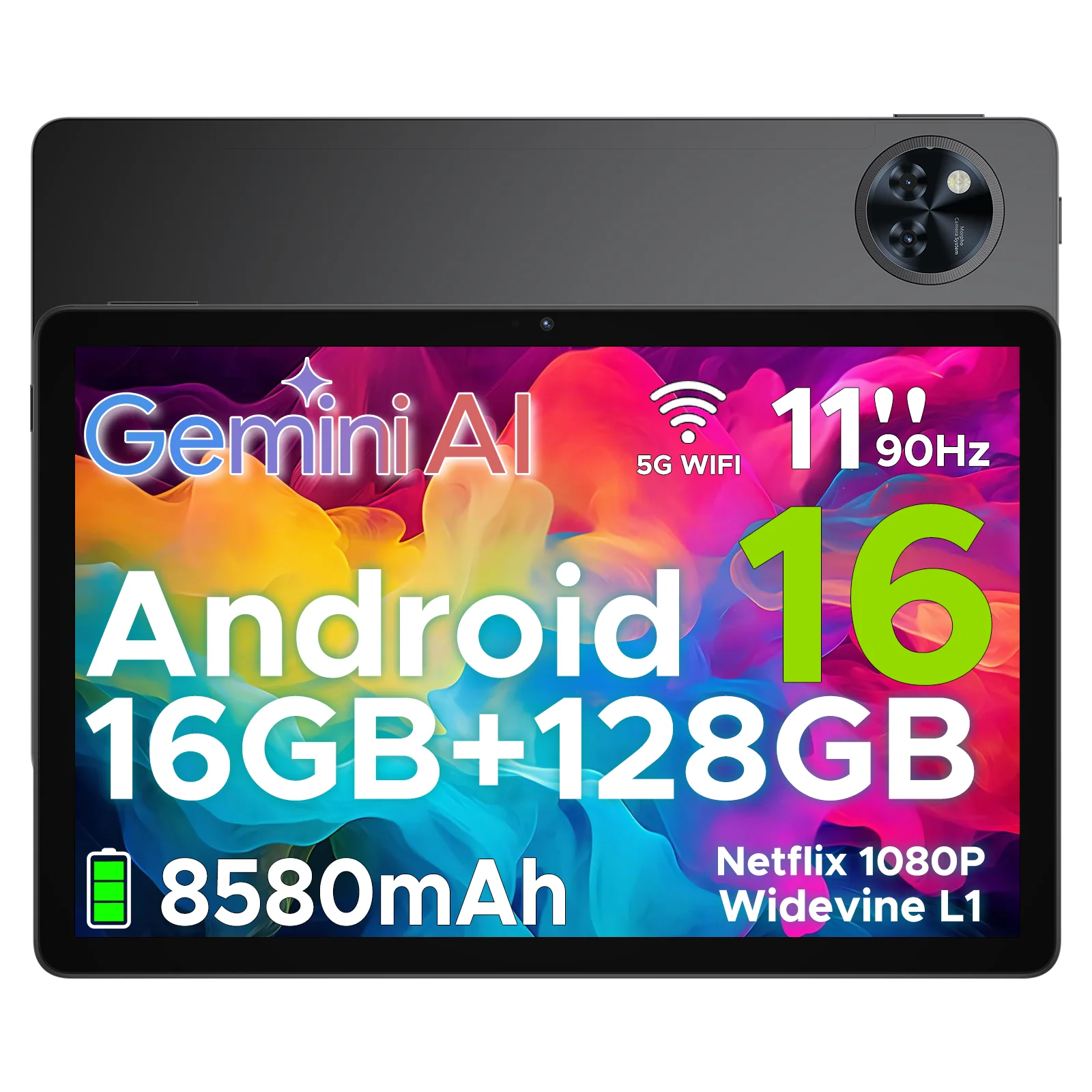 DOOGEE U11 Tablet 16GB+128GB 11" Ultra-clear 90Hz Display 8580mAh Battery Unisoc T7200 Dual Speaker Widevine L1 Android 16