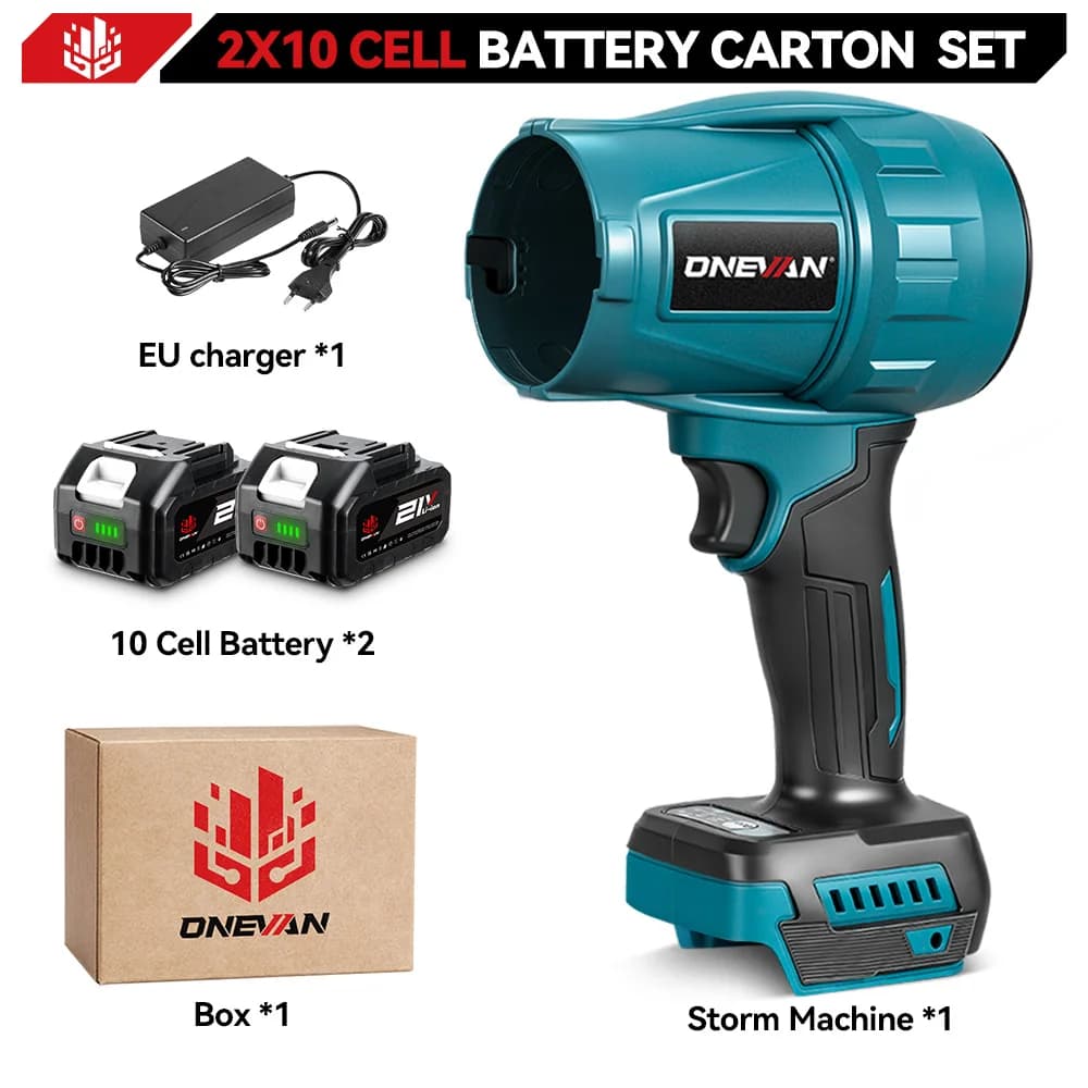 ONEVAN 350M/S Brushless Electric Turbo Fan Blower 3500W Cordless Jet Fan Snow Leaf Dust Air Blowing Tool For Makita Battery Pin