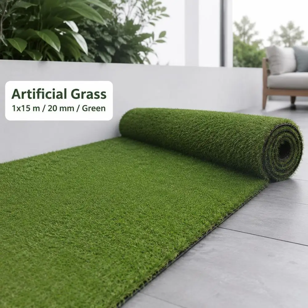 Artificial Turf, Synthetic GrassArtificial Turf 1x15 M/20 Mm GreenGarden Artificial Grass, Outdoor Decor Grass