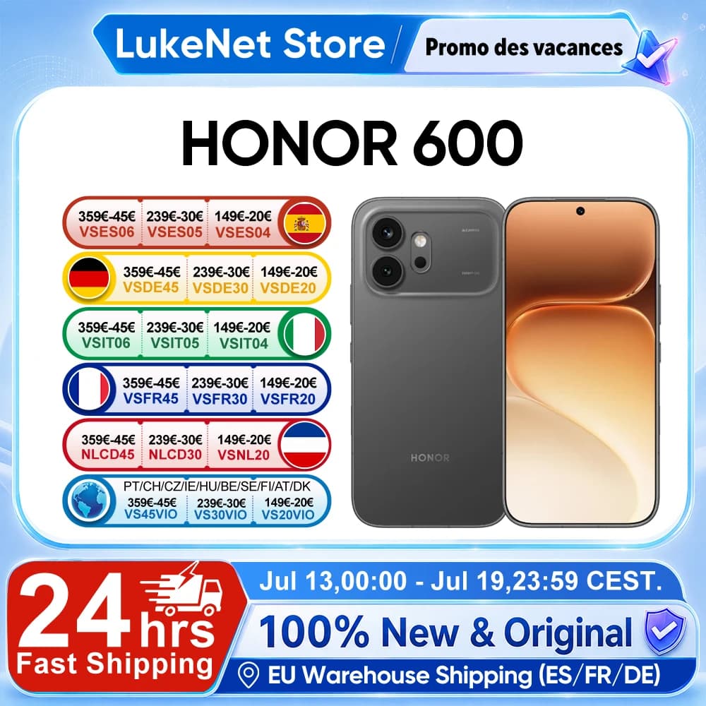 HONOR 600 5G Smartphone EU Version 200MP AI Ultra Night Camera 6400mAh Snapdragon 7 Gen4 AI Button 6.57"AMOLED 80W Supercharge