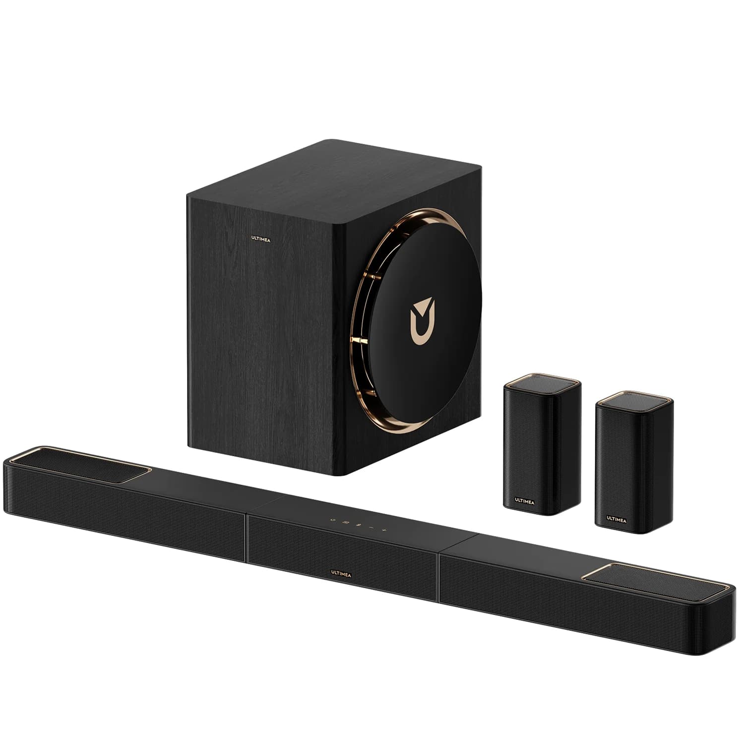 ULTIMEA Skywave X60 840W 7.1.4ch Soundbar for TV with Dolby Atmos, Surround Sound System with 8'' Wireless Subwoofer&2 Speakers