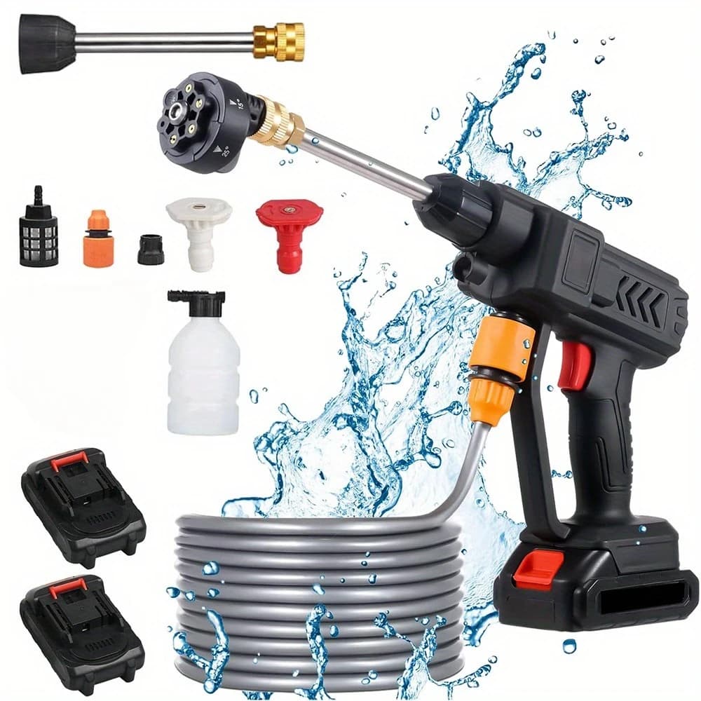 High Pressure Washer with 6 Types of Outlet Nozzles Ergonomic Handle, Perfect for Daily Use, Washing Car, Cleaning Balcony, Glass Cleaning