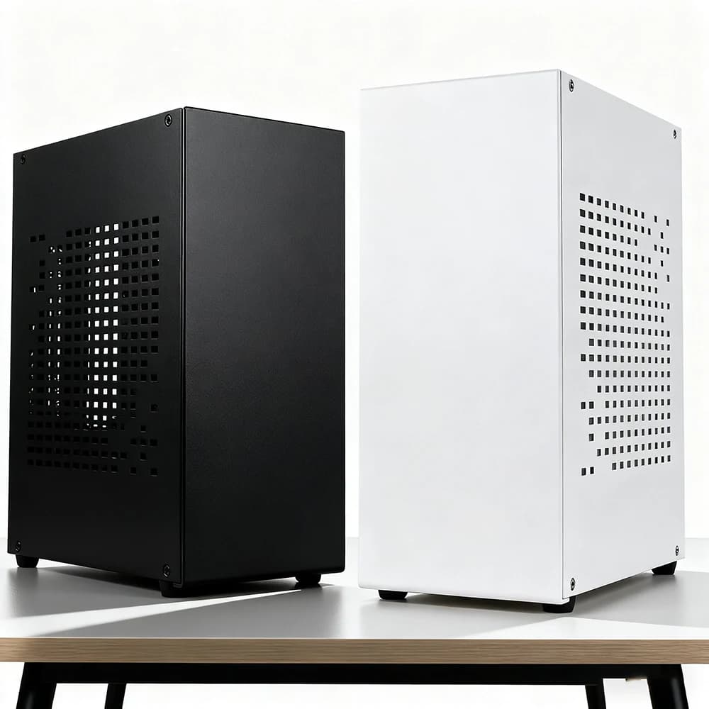 SKTC A07 Mini ITX PC-Gehäuse Aluminium, für Computer, Mini, Kleines Gehäuse, Koffer, Tragbare Unterstützung