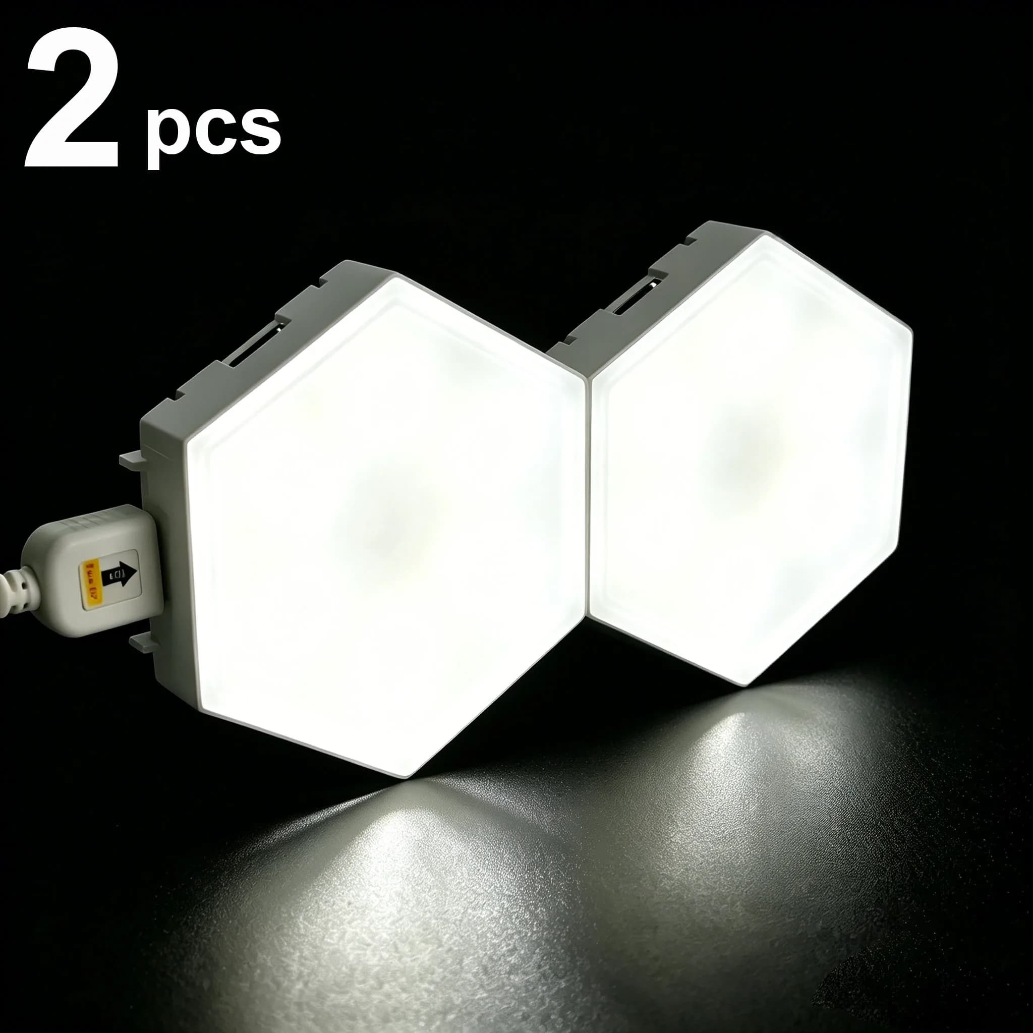 Modular Hexagon LED Wall Light Panels, Touch Sensitive Lamp, DIY Combination Geometry Ambient Lighting for Game Room, Bedroom & Indoor Home Wall Decoration, Ideal Christmas Birthday Holiday Gift
