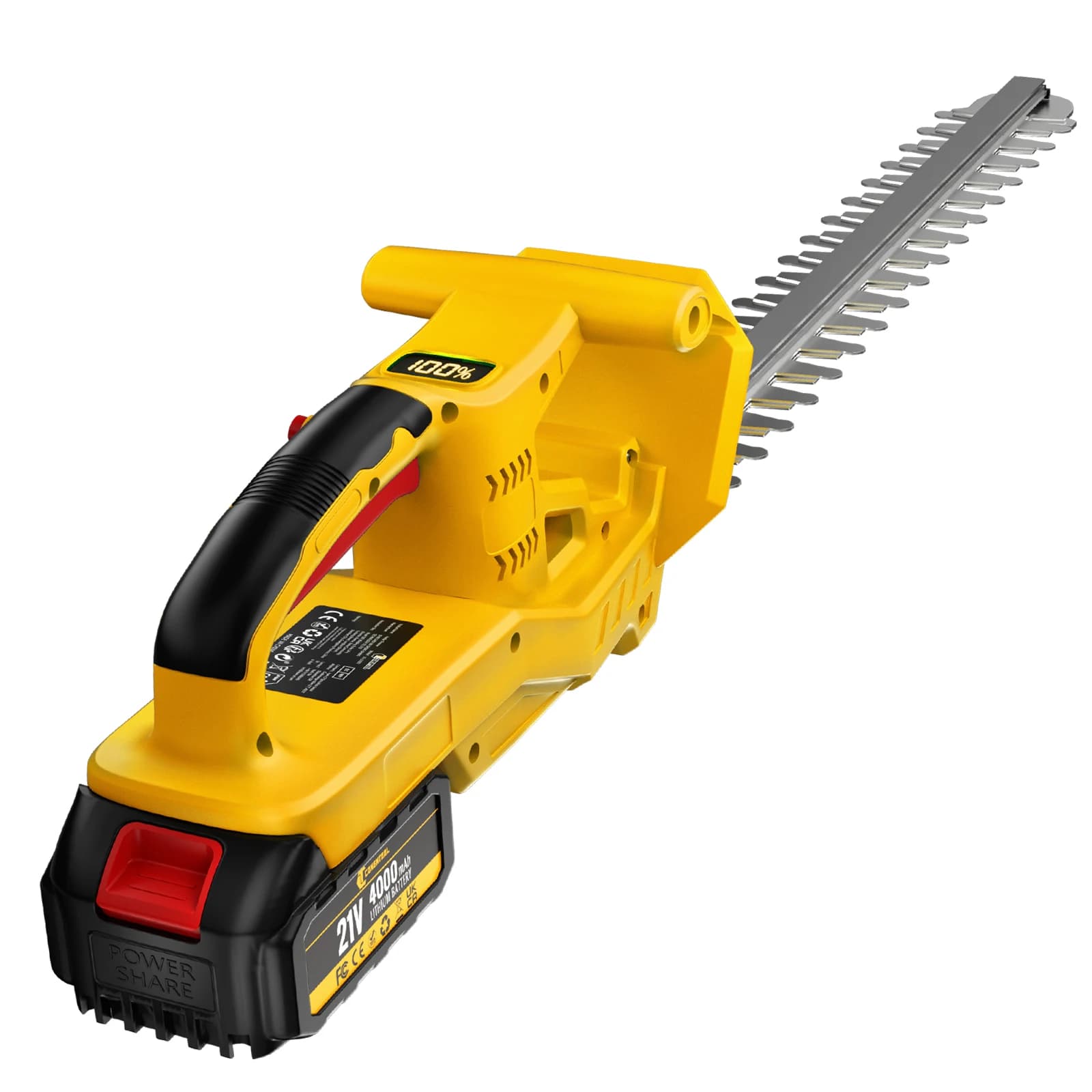 CONENTOOL 25000RPM Electric Hedge Trimmer 22 Inch Red 20 Inch Yellow Blue Cordless Lawn Mower Garden Grass Cutter Pruning Saw Landscaping Tool High Power Dual Blade Shrub Trimmer Tree Branch Cutter Rechargeable Garden Machine for Makita 18V Battery Pin