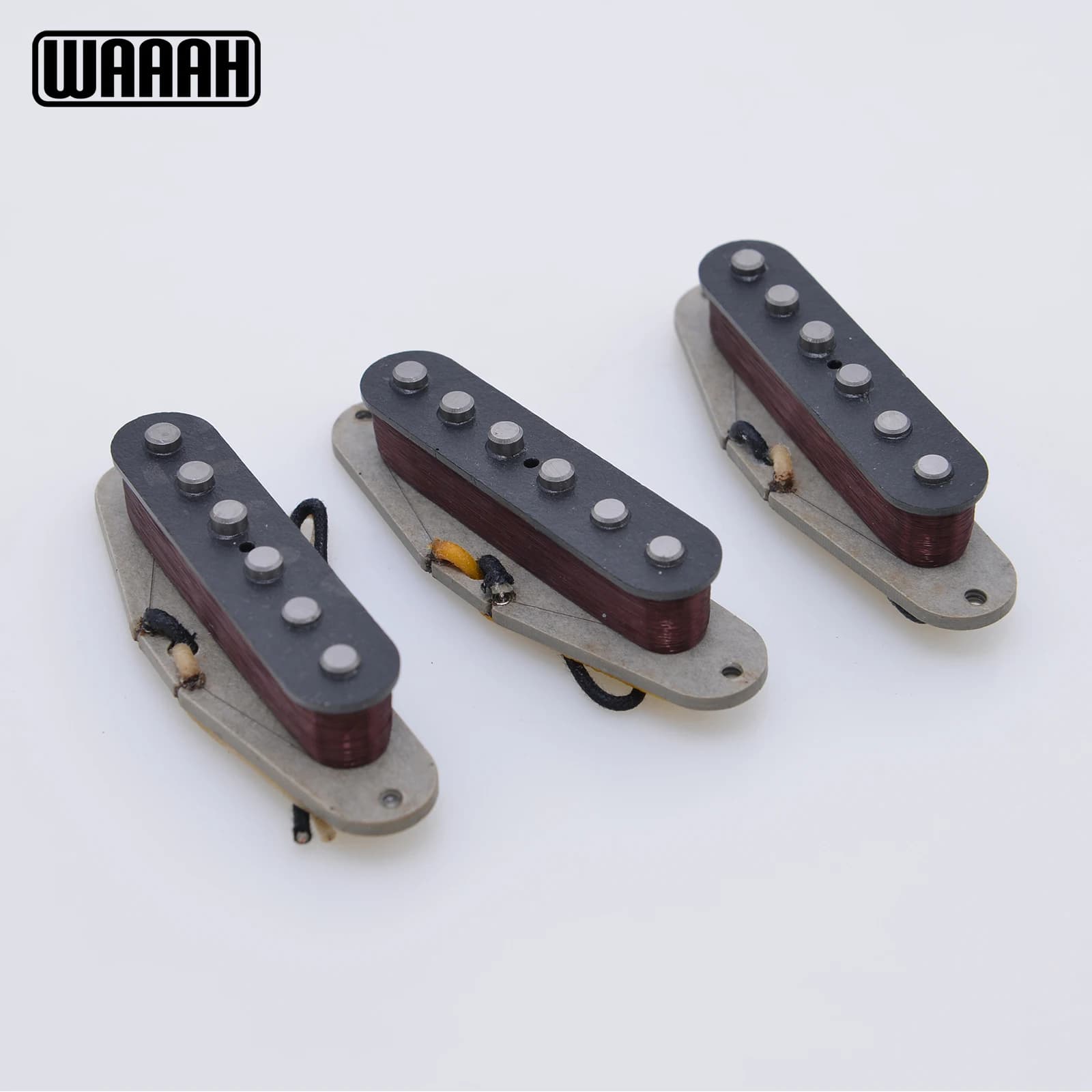 Vintage waaah V70 SSS Handwound Alnico 5 Single Coil Guitar Pickups Grey Bottom Plate HSS Double Coil Pickup Guitar Parts