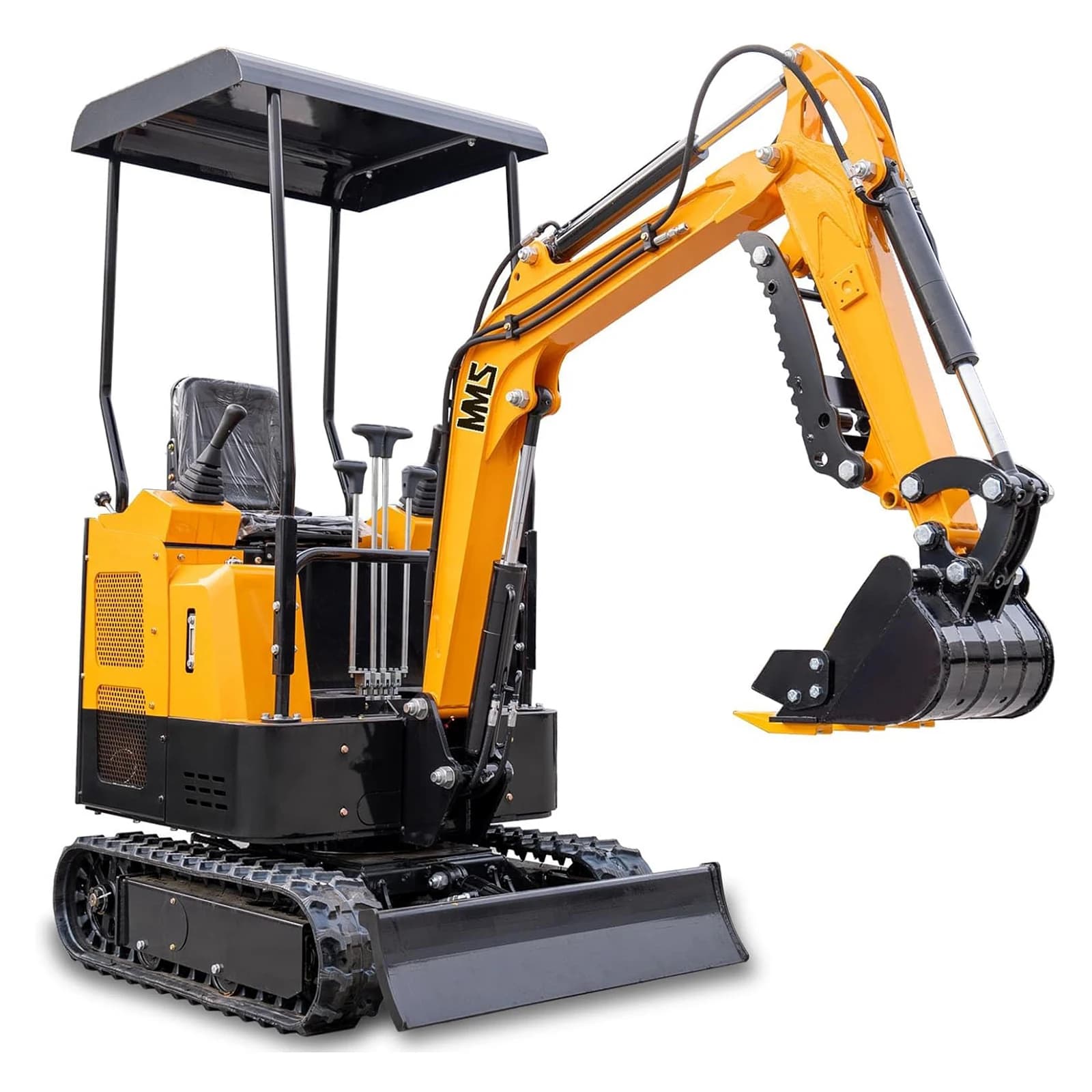 MS15 Mini Excavator 1.5 Ton Crawler Trencher Digger 7KW Diesel Engine Mechanical Pilot Control with Thumb Bucket