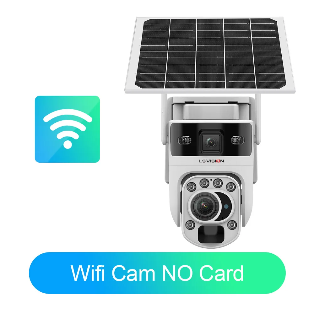 LS VISION 60X Zoom Outdoor Security Camera Wifi or 4G Sim Home Surveillance Cameras Wireless Cctv Built-in 10050mAh Batteries PIR +Ai Humanoid Detection Dual-video Linkage Positioning Auto Tracking Cam Ubox APP