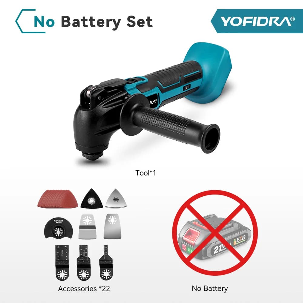 YOFIDRA Oscillating Multi Function Tool Electric Saw Trimmer Shovel Cutting woodworking Machine For Makita 21V Battery Pin