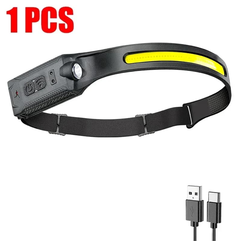 LED Headlamp USB Rechargeable 3-mode Lighting Headlight Flashlight Built in Battery Running Light Camping Torch Emergency Lamp