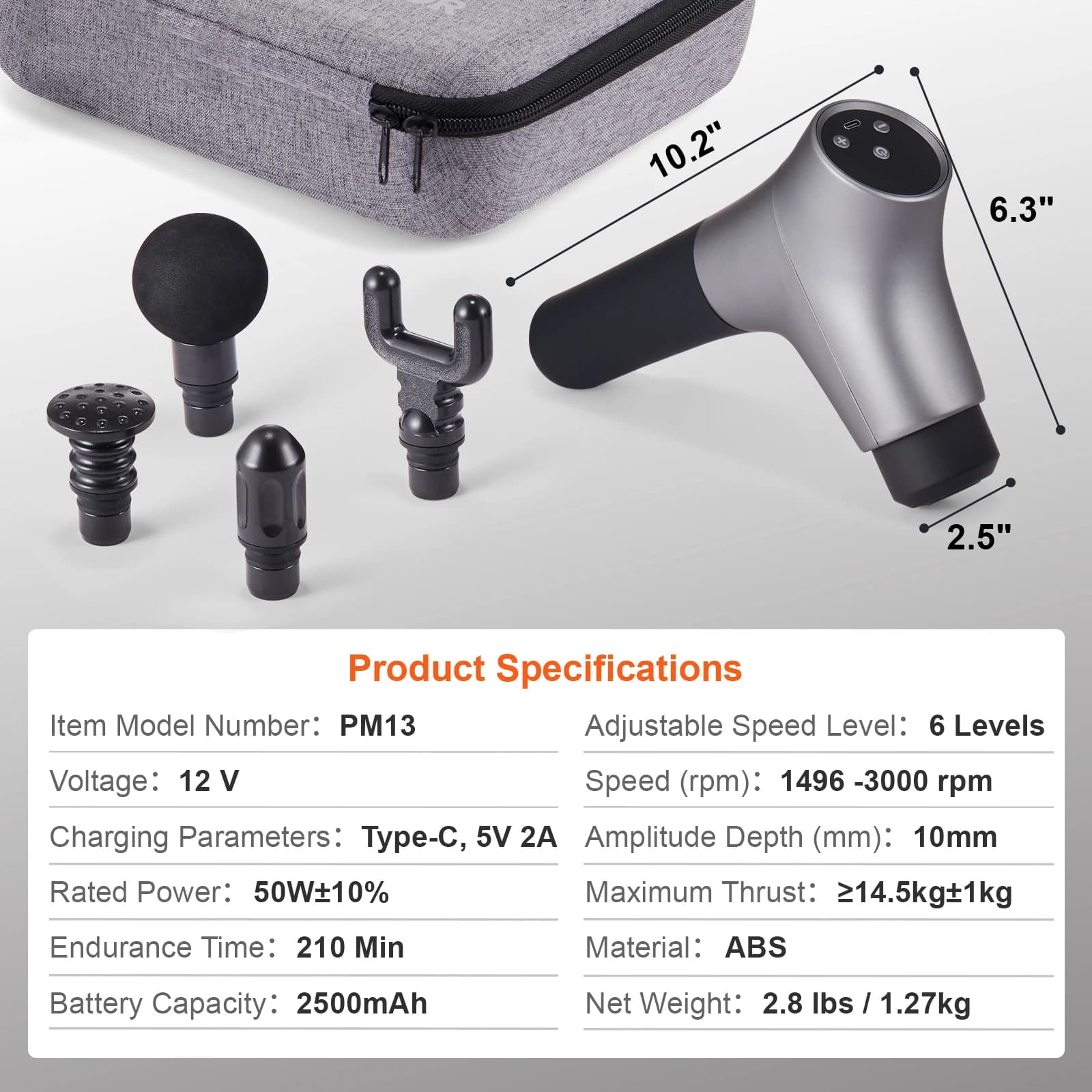SucceBuy Portable Fascia Gun Vibration Handheld Massage Gun For Body Neck Back Deep Muscle Relaxation Fitness Slimming One Head
