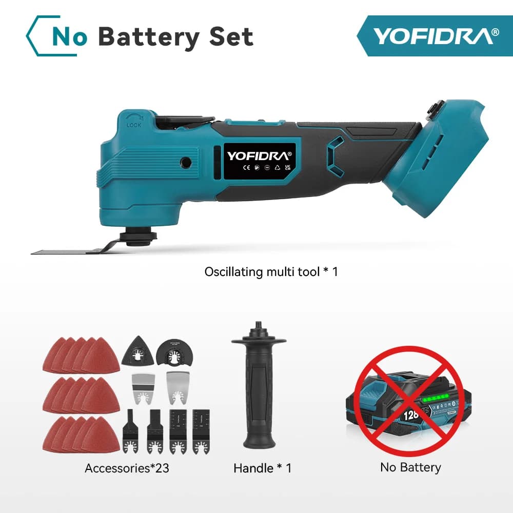 YOFIDRA 1000W Oscillating Multi Function Tool Electric Saw Trimmer Cutting Sanding DIY Power Tool For Makita 18V Battery Pin