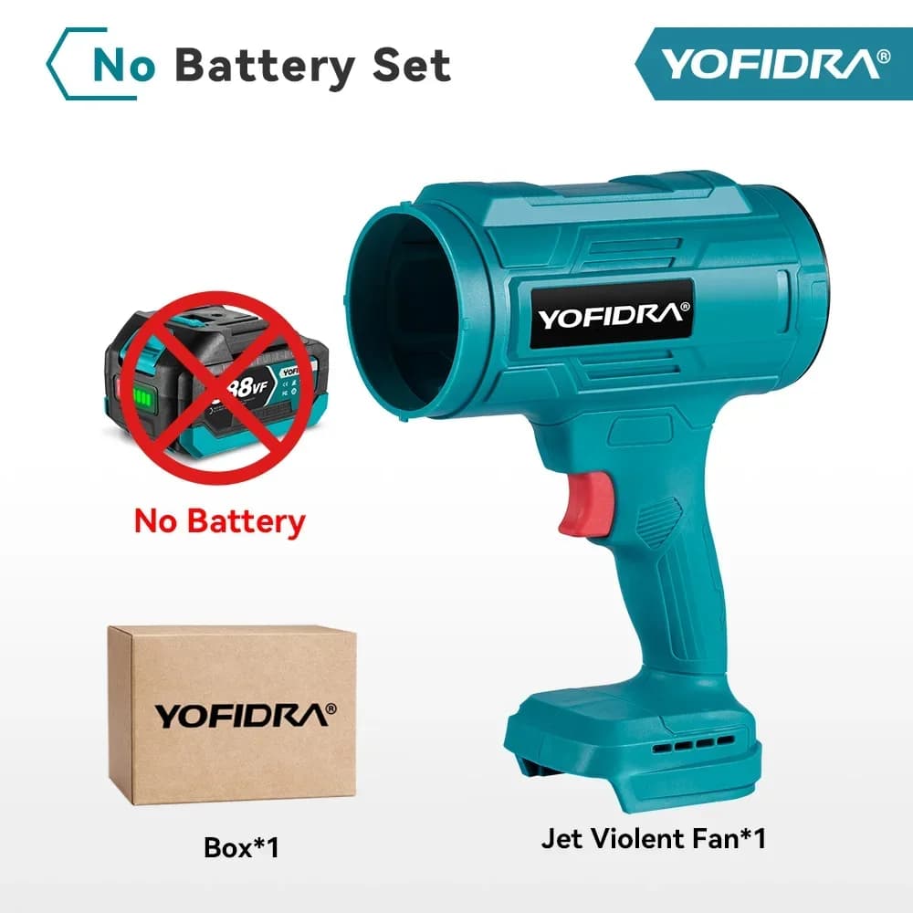 YOFIDRA 1200W 150M/S Electric Turbo Jet Fan Cordless Air Blower Snow Leaf Cleaner Garden Power Tools for Makita 18V Battery Pin