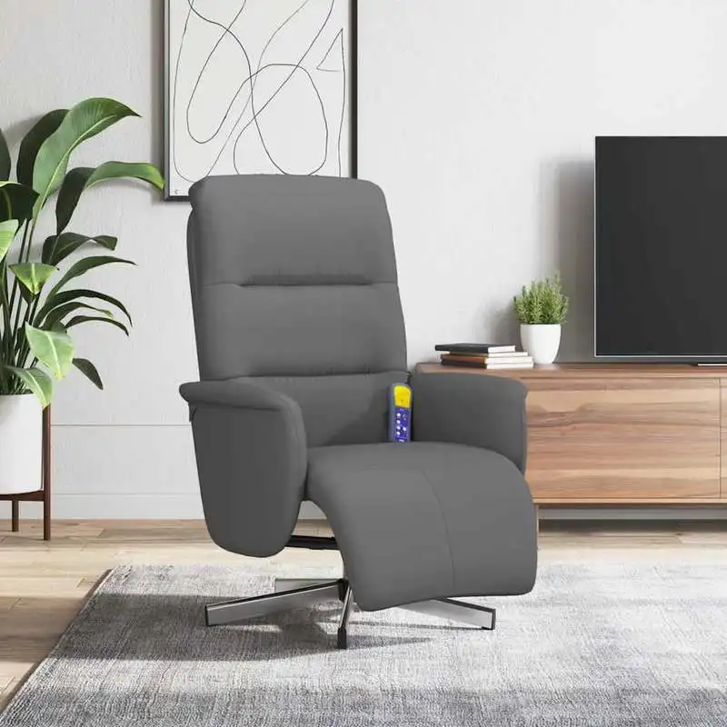 Massage Chair with Footrest for Relaxation and Body Care – Fabric Upholstery, Adjustable Reclining Function and 360-Degree Swivel Design