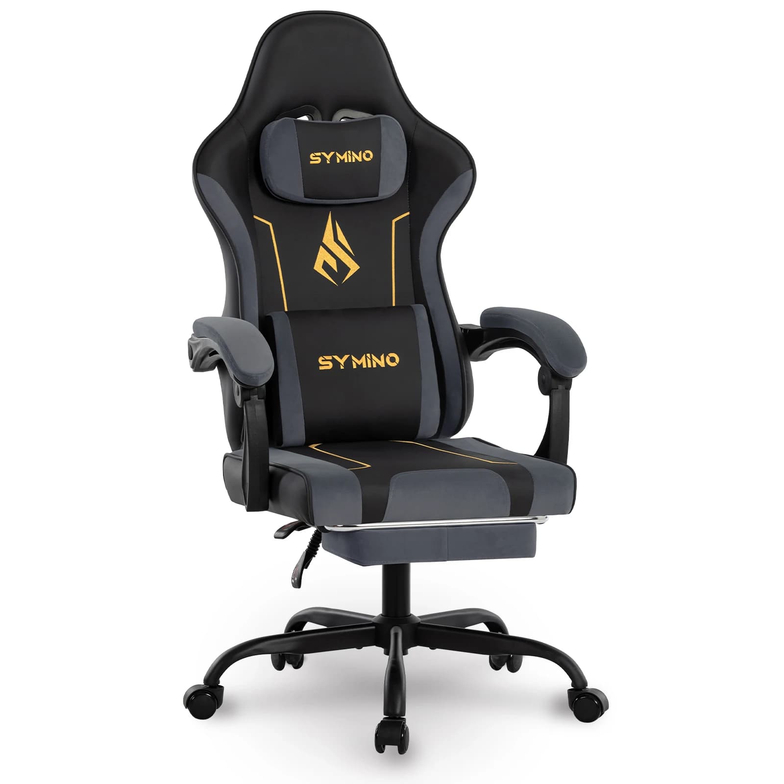 SYMINO Latex Cushion Ergonomic Gaming Chair – Racing Style, Adjustable with Footrest, 130kg Capacity