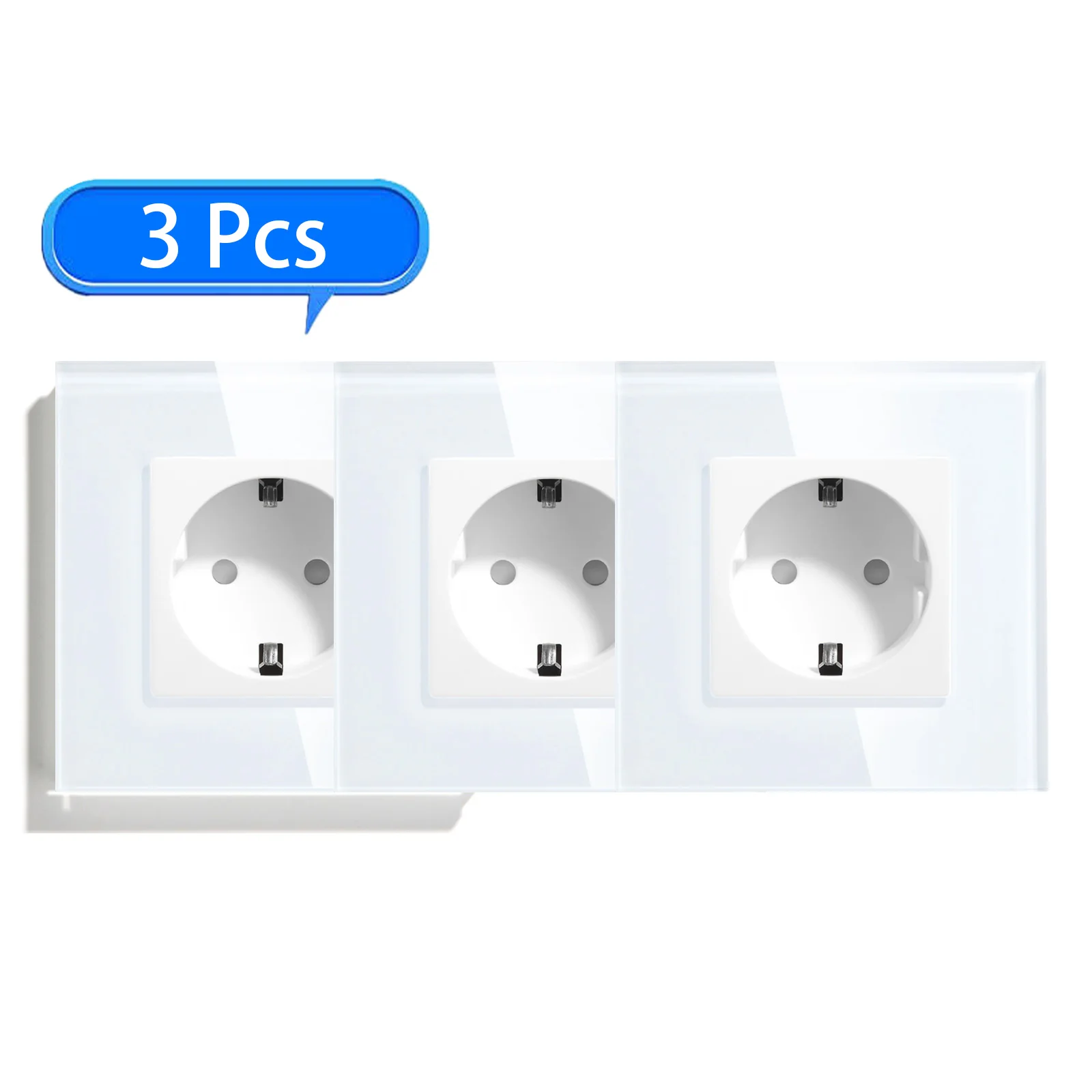 BSEED Wall Socket Glass Frame Phone Charge USB C Single Socket 16A EU Standard 110V - 240V Electrical Outlet Type-c Wall Mounted