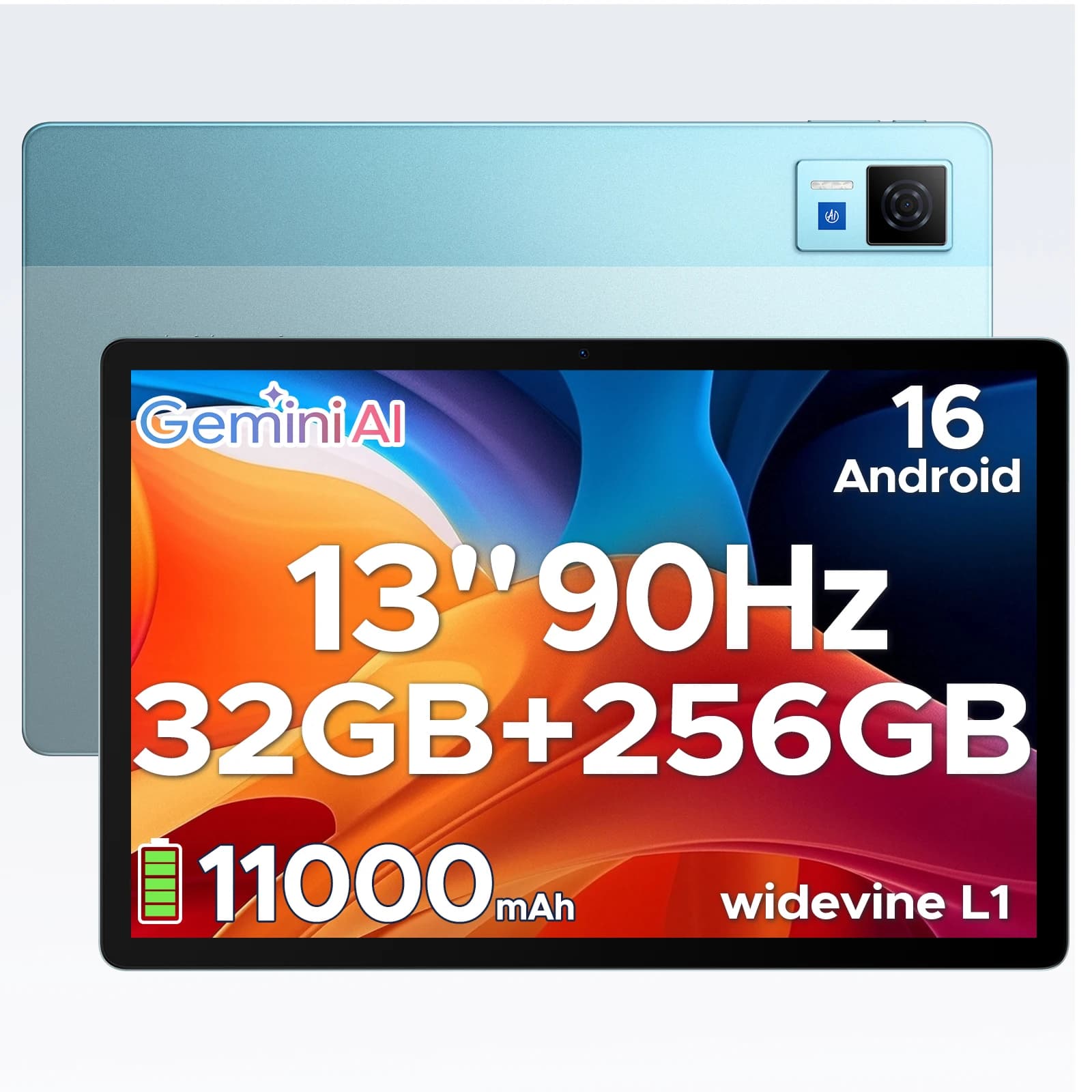 DOOGEE U13 Tablet PC Gemini AI 13'' FHD+ Screen 32GB RAM 256GB ROM 11000mAh Large Battery 7.5mm Ultra-thin Android 16 Smart Pad