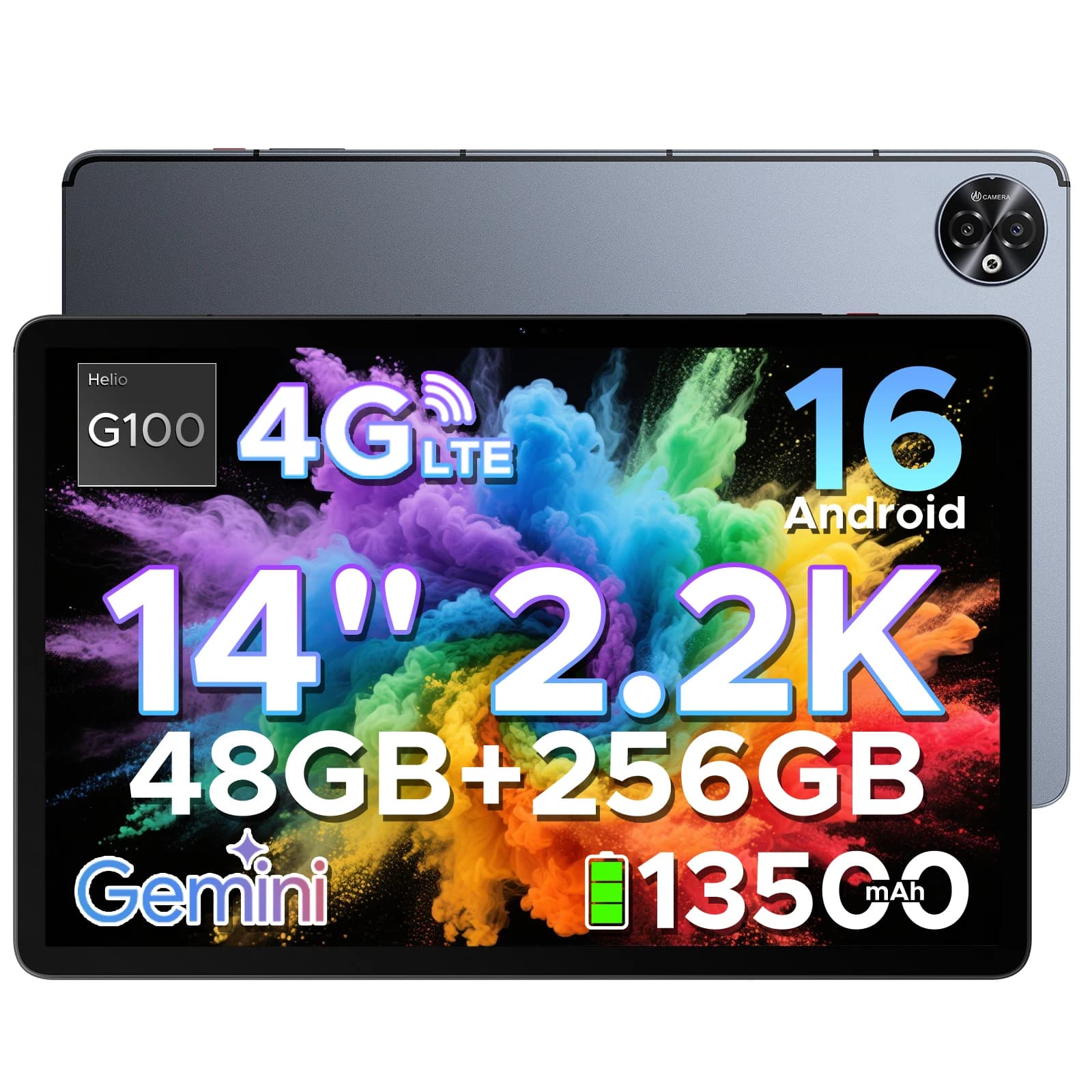 DOOGEE Tab E3 Max 2 IN 1 Tablet PC Android 16 Gemini AI 14'' 2.2K Display 48GB(8+40) RAM 256GB ROM 13500mAh Battery Smart Pads