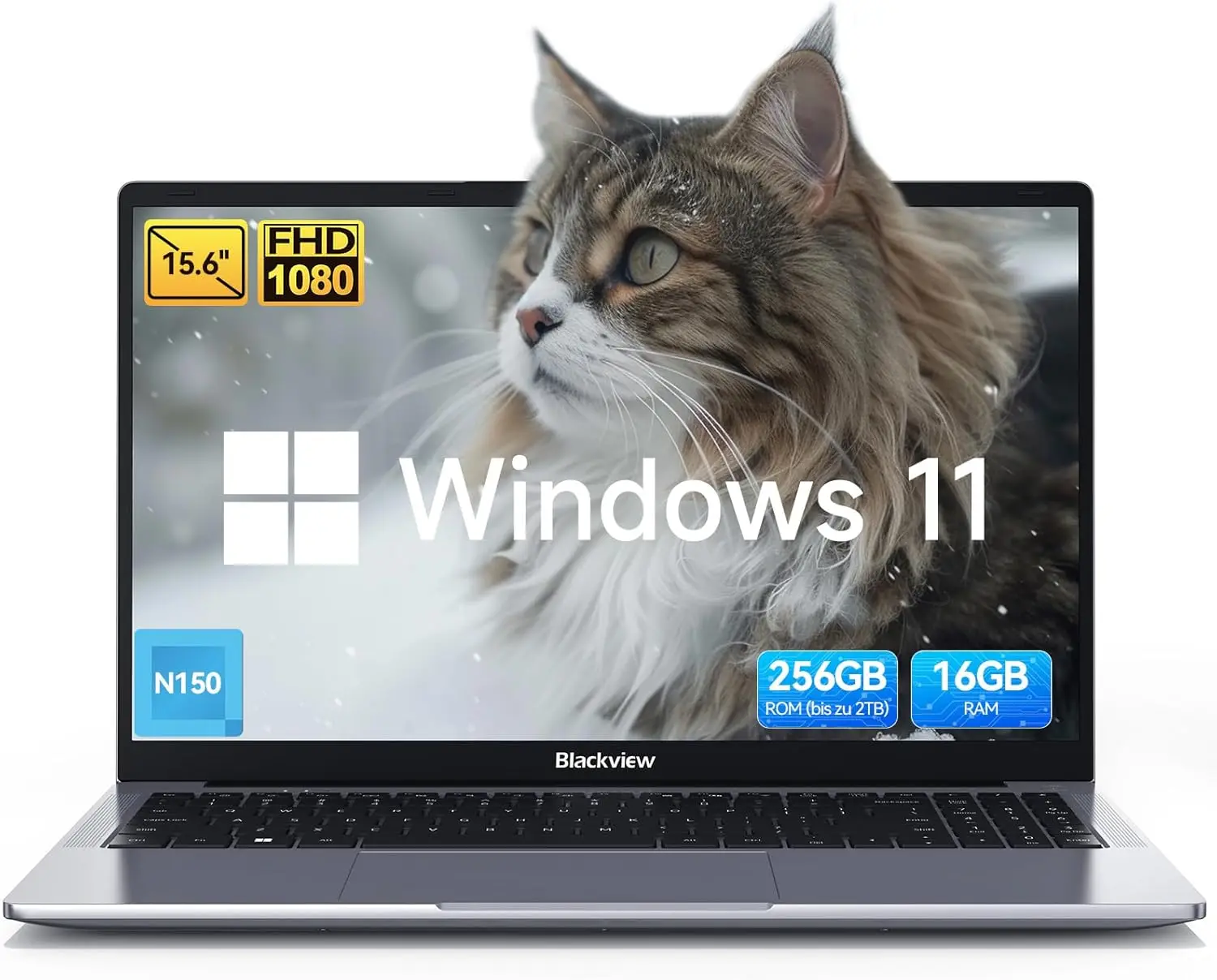 Blackview Acebook 6 Laptop, Laptops Computer for Business Student, Quad-Core N150,16GB DDR4 256GB SSD,15.6” FHD IPS TÜV Screen