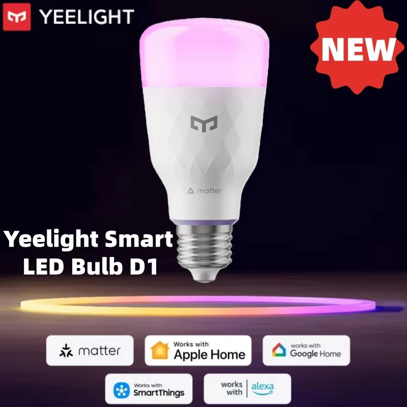 YEELIGHT D1 Smart RGB LED Bulb E27 Bluetooth Dimmable 1300Lumens Voice Control Works with Alexa Apple HomeKit