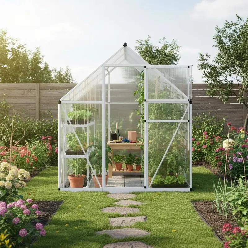 Aluminum Greenhouse Silver 169x114x195cm Easy Assembly