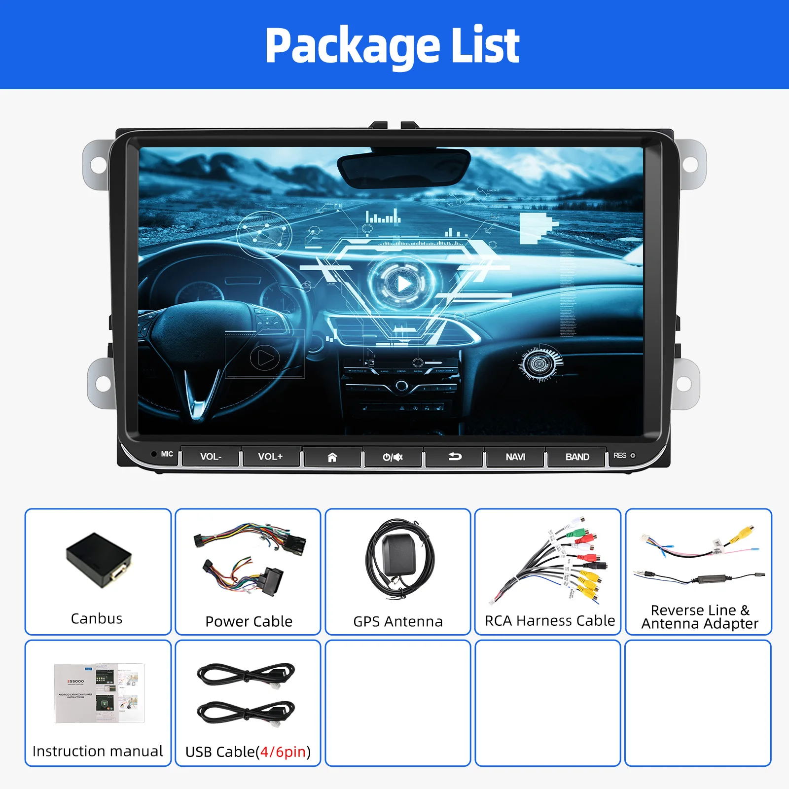 9" Car Media For Volkswagen/Seat/Skoda/Passat/Golf/Polo 2GB 16GB Video RDS Airplay Car Radio CarPlay Android Auto Stereo Audio