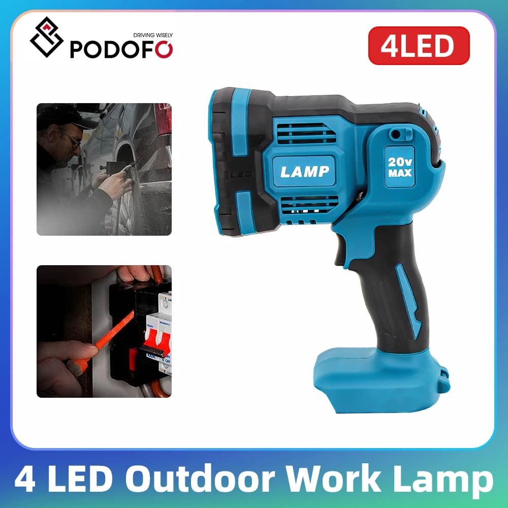 Podofo 12W 1120LM LED Strong Searchlight Flashlight Portable Fold Hand Lamp Rechargeable 3 Lighting Modes For Hiking Camping