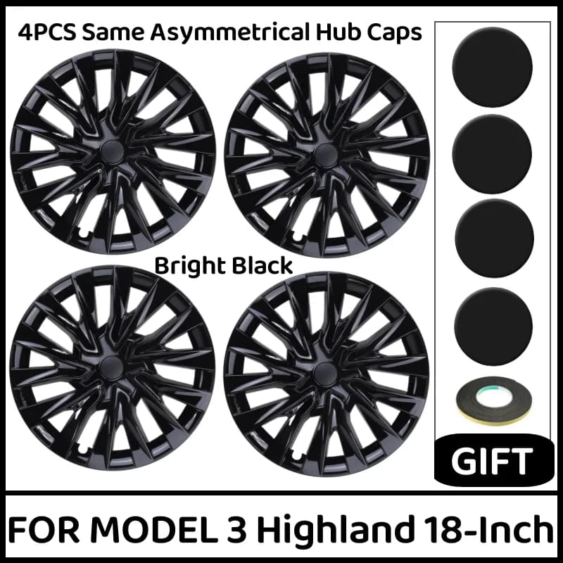 4PCS 18-Inch For Tesla Model 3 Wheel Cover Highland Performance Hub Caps Replacement Wheel Full Rim Cover Accessories 2024-2026