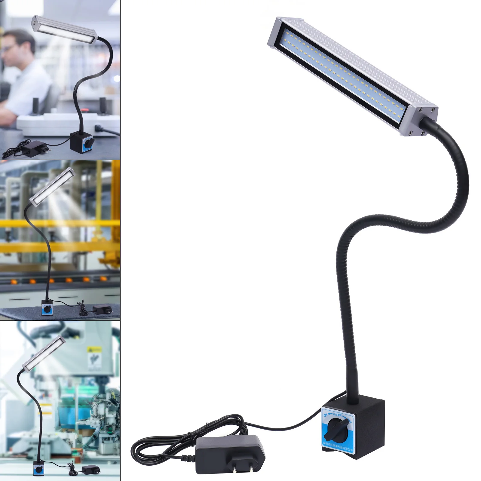  ﻿ 60 LEDs IP67 Magnetic Light LED Work Light Swan Neck Flexible Swan Neck Light For Industrial Lighting Machine Tool Light   