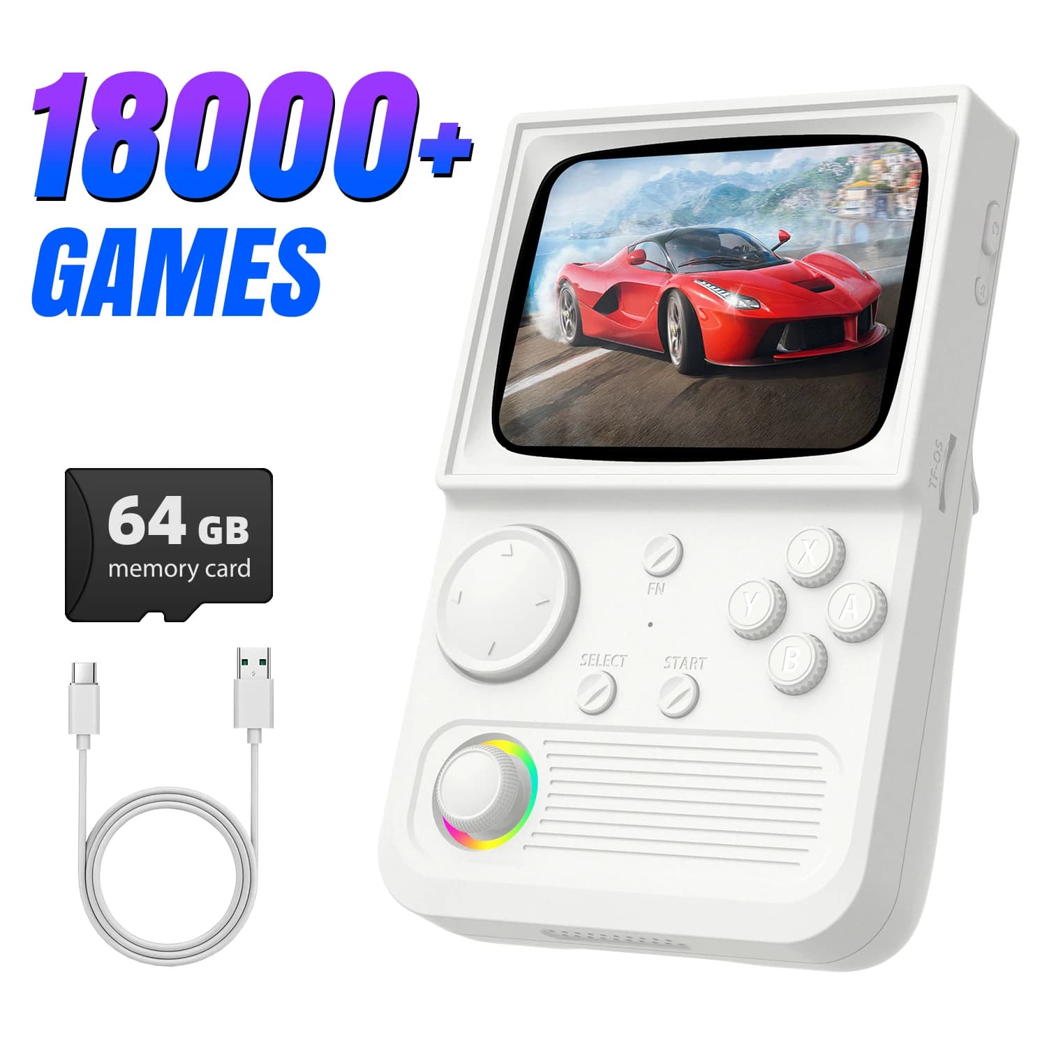 R36T Retro Handheld Game Console 18000+Game EmuEMEC System 3.5'' IPS Screen Wi-Fi Multiplayer Portable Pocket Video Console